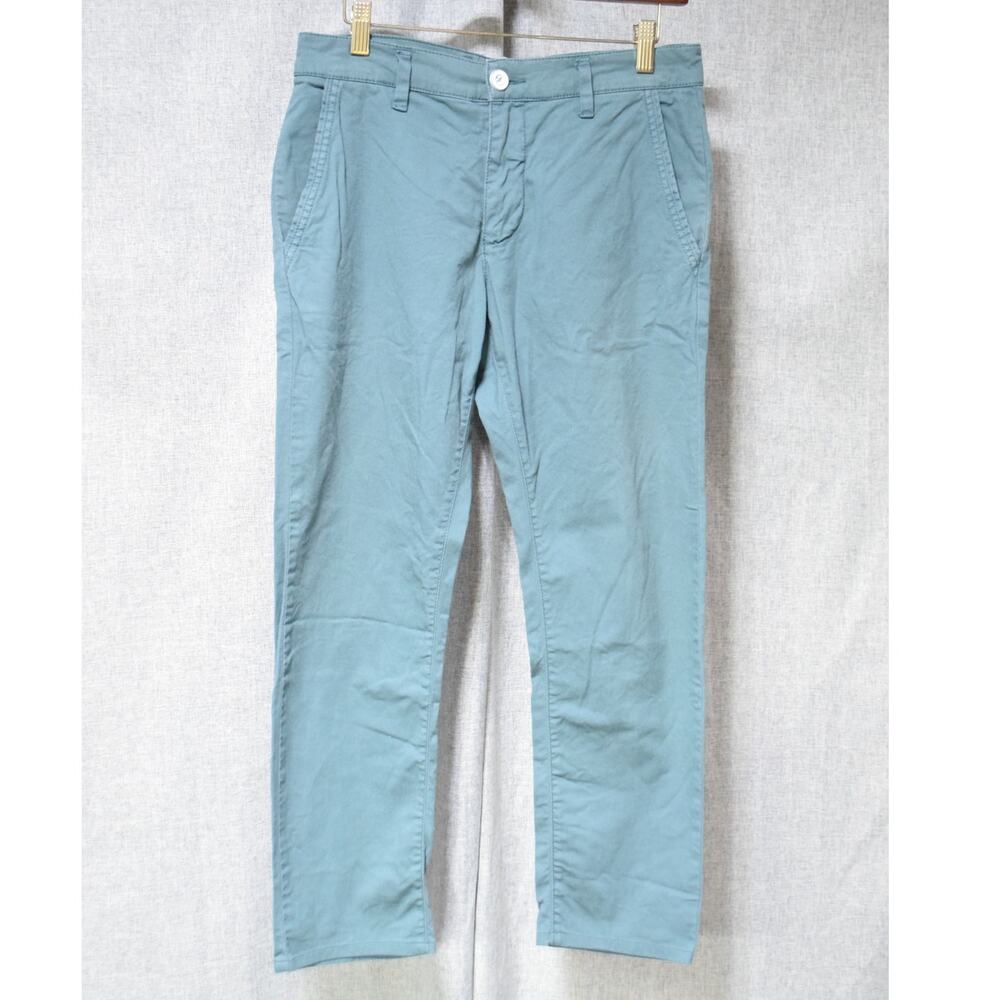 Elvine Slim Fit Cotton Stretch Pants in Teal Blue – Size 30